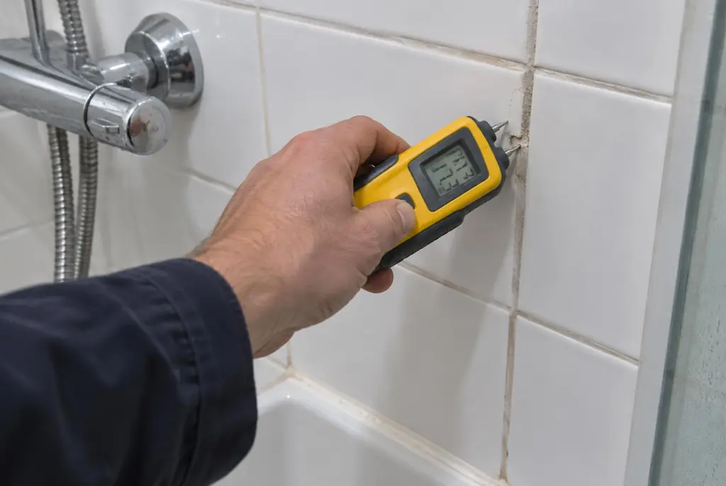Lekdetectie Putten – vochtmeter op badkamertegels bij de douche